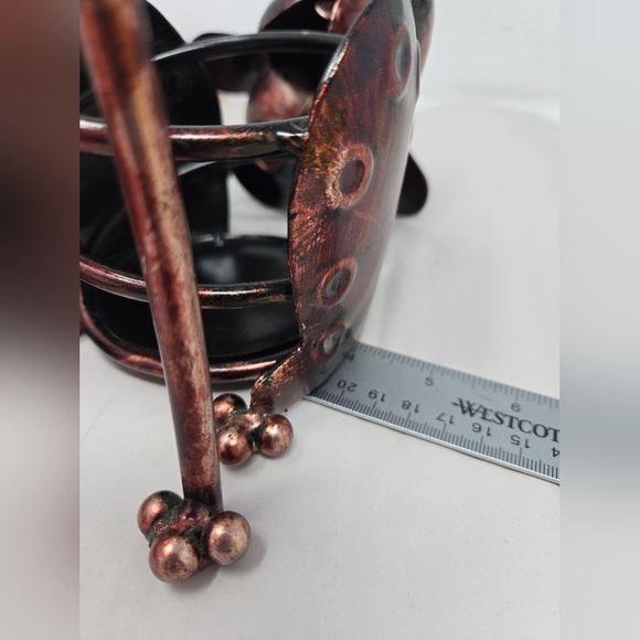 Deco Flair Cute Dog Patina Copper Wine Holder 13x6x4 (with a bottle) Flop Ears - Picture 12 of 13